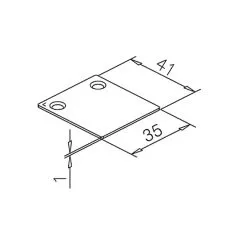 Endkappen Serie 41 - 1 Paar silber eloxiert Glas 15 mm