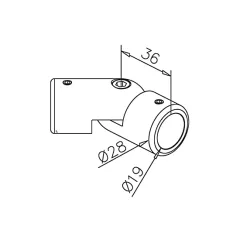 Edelstahl Design Rohrverbinder variabel fr Rohr  19 mm