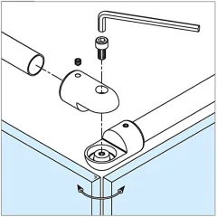 Edelstahl Design Rohrverbinder variabel fr Rohr  19 mm