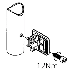Edelstahl matt Design Glasklemme 42 - Rohr 38,1 mm - Glas 6-12.76mm
