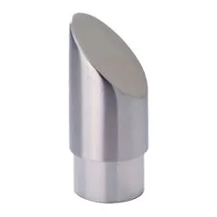 Edelstahl Endkappe schrg 45 fr Rohr 42,4 mm