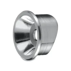 Edelstahl matt Design Glasklemme 44 - Rohr 38,1 mm - Glas 8-12.76mm