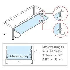 Edelstahl Design Anschlag-Adapter - Glas 4-9 mm - Wandmontage