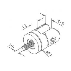 Edelstahl Design Scharnier-Adapter - Glas 4-9 mm - Wandmontage