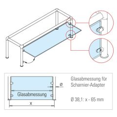Chrom Design Scharnier-Adapter - Glas 4-9 mm - Wandmontage