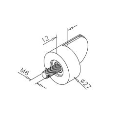 Chrom Design Anschlag-Adapter - Glas 4-9 mm - Wandmontage