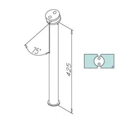 Hustenschutz Pfosten 20-190-38 mitte - Rohr  38.1 mm - Anthrazit Design