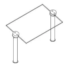 Hustenschutz Pfosten 20-190-38 mitte - Rohr  38.1 mm - Anthrazit Design