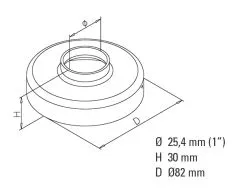 Edelstahl Rohr 25,4 mm Flansch Abdeckkappe