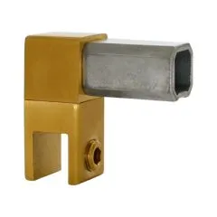 Messing matt Design Vierkant 20x20 mm Glas-Rohrhalter 90