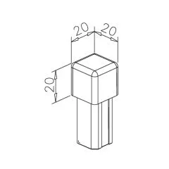 Anthrazit matt Design Vierkant 20x20 mm Endkappe Wrfel