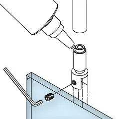 Anthrazit Design Rohr  19,0 mm Glas-Rohrhalter 180