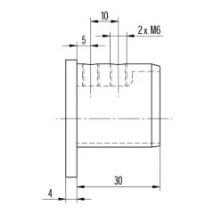 Edelstahl Endkappe flach fr Nutrohr  42,4 mm