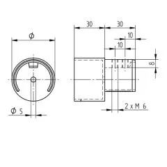 Edelstahl Universaladapter fr Fitting  48,3 mm
