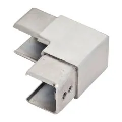 Nutrohr 20x20 mm Eckbogen 90 vertikal Edelstahl