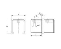Nutrohr 20x20 mm Verbinder gerade Edelstahl