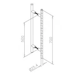 Chrom Design Trgriff 475907 - Griff 25.4mm - Grifflnge 70cm