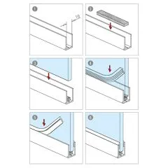 Verglasungsdichtung fr Glasstrke 10,00 - 10,76 mm - 5 m