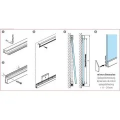 Endkappe rechts Spiegelschiene Aluminium 35x14mm