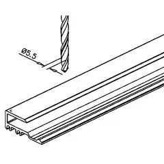 Spiegelschiene Aluminium 35x14mm - Zuschnitt