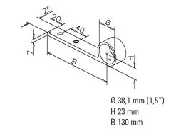 Anthrazit Design Handlaufsttze fr Rohr 38,1mm