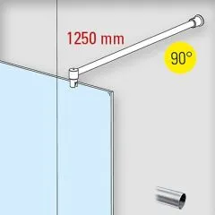 Edelstahl Design - 19mm - 1.250mm - Duschwand-Stabilisationsset 90