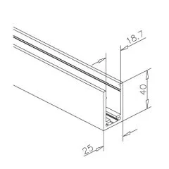 Alu U-Profil 40x25x40mm silber matt eloxiert - Zuschnitt