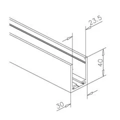 Alu U-Profil 40x30x40mm roh unbehandelt - ganze Lnge 200 cm
