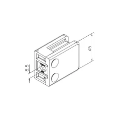 Edelstahl matt Design Glasklemme 42 - Flachmontage - Glas 6-12.76mm
