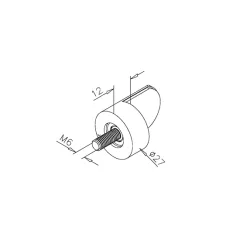 Messing Design Anschlag-Adapter - Glas 4-9 mm - Wandmontage