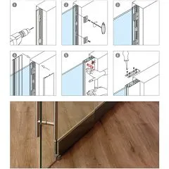 Alu Glasprofil 41x30x41mm - Anthrazit - Glas 10-10,76mm - 200cm
