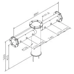 Edelstahl Schanksule Modell 4200 - 6 ltg -  129 mm/101.6 mm