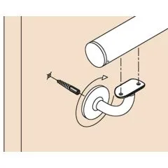 Messing matt Design Handlaufsttze Rohr 38,1 mm Blindmontage