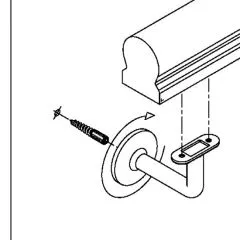 Messing matt Design Handlaufhalter flach & Rohr Blindmontage