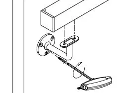 Messing matt Design Handlaufhalter glatt & Rohr Schraubmontage