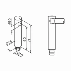 Messing matt Design MiniRail Endsttze 11601 fr Stab 10mm