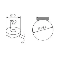 Messing Design Mini Rail Adapter 10 mm auf 25.4 mm