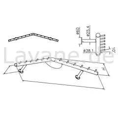 Wurstgehnge 20-7140-075 - Rohr  38.1 mm - Anthrazit Design - 750 mm