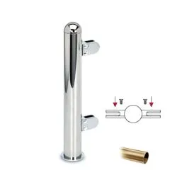 Hustenschutz Pfosten 20-160-38 mitte - Rohr Ø 38.1 mm - Messing matt Optik