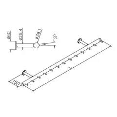 Wurstgehnge 20-7100-100 - Rohr  38.1 mm - Messing matt Design - 1000 mm