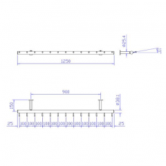 Wurstgehnge 20-7100-125 - Rohr  38.1 mm - Messing matt Design - 1250 mm