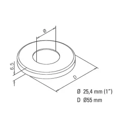 Anthrazit Design Rohr 25,4 mm Abdeckkappe Flansch