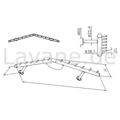 Wurstgehnge 20-7140-125 - Rohr  38.1 mm - Messing matt Design - 1250 mm