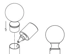 Anthrazit Design Zier Endkugel fr Rohr 38,1 mm