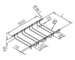 Anthrazit Design Glserhalter 4-fach - 300 mm