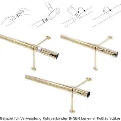 Edelstahl Design Fusslaufsttze Rohr 38,1 mm 20-0102