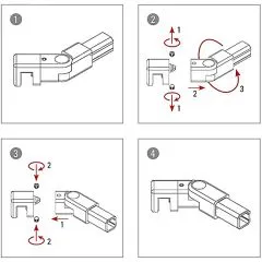 Anthrazit matt Design Vierkant 20x20 mm Rohrhalter variabel