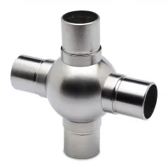 Edelstahl Design Rohr 38,1 mm Kugelrohrverbinder Kreuz