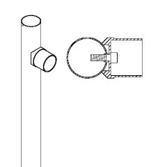 Anthrazit Design Rohradapter fr Rohr 38,1 mm -> 38,1 mm