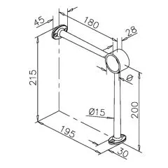 Edelstahl Design Fulaufhalter Rohr 38,1 mm 20-0104